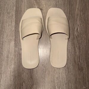 American Eagle Cream Slide Sandals